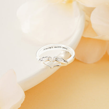 Bague de Couple de Mains Étreintes Aimantes