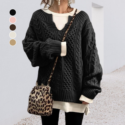 Pull ample en tricot torsadé