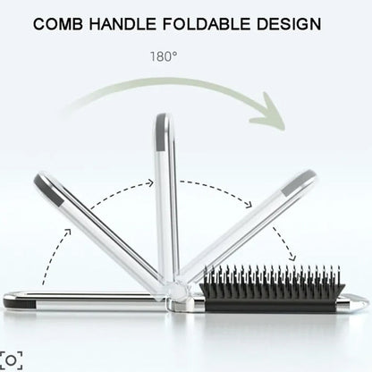 Brosse à cheveux miroir pliant de voyage