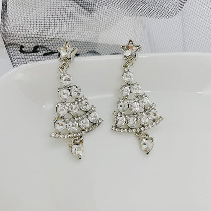Boucles d'oreilles sapin de Noël scintillantes