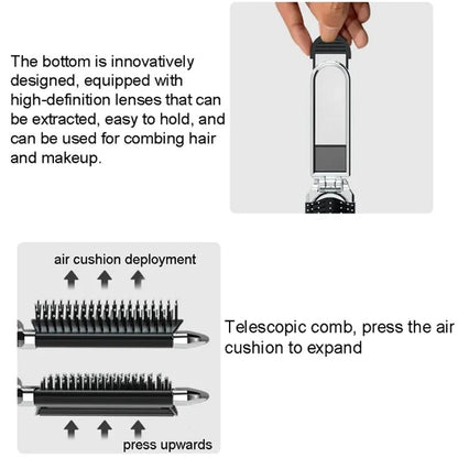 Brosse à cheveux miroir pliant de voyage