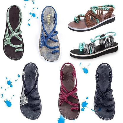 Sandales Tressées Confortable à la Mode