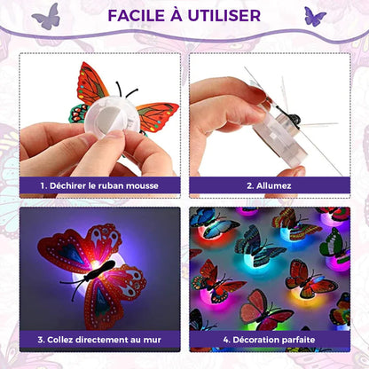 🦋Veilleuse 3D LED Papillon Décoration