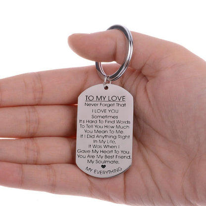 TO MY LOVE - Porte-clés motivant en acier inoxydable