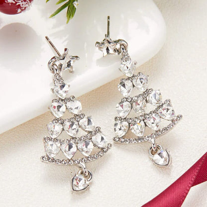 Boucles d'oreilles sapin de Noël scintillantes