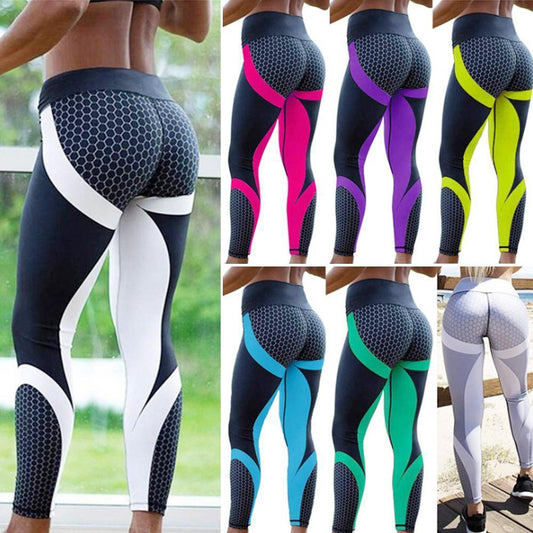 Pantalon de yoga imprimé géométrique taille haute