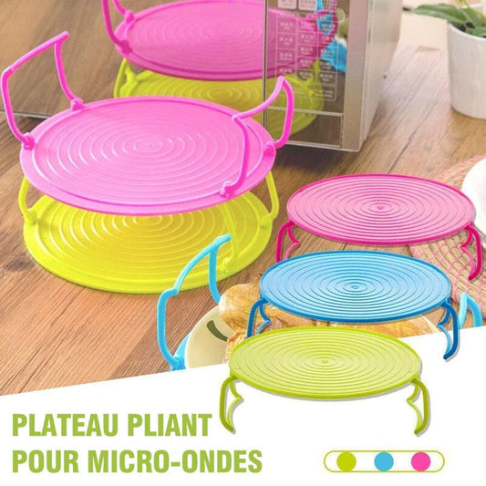 Plateau pliant pour micro-ondes 2 pièces