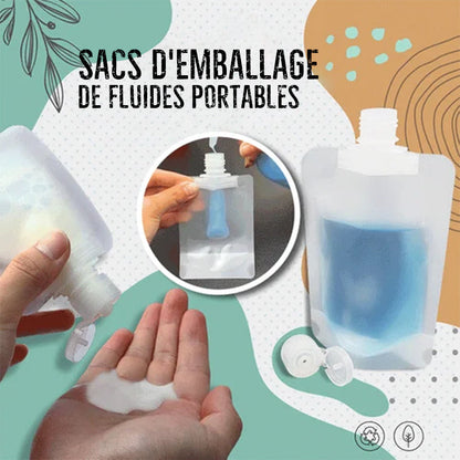 Sac d'emballage de distribution de fluide de voyage portable(10 Pcs）
