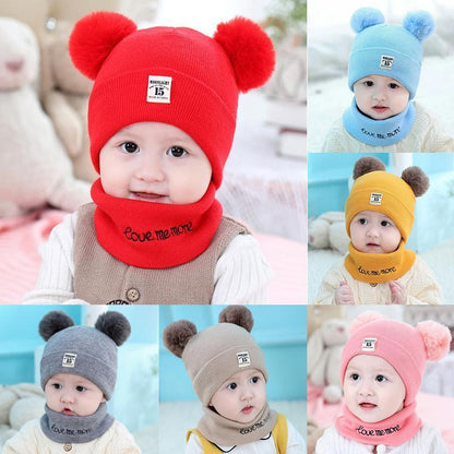 Chapeau et Écharpe Chaud Hiver Pour Bébés