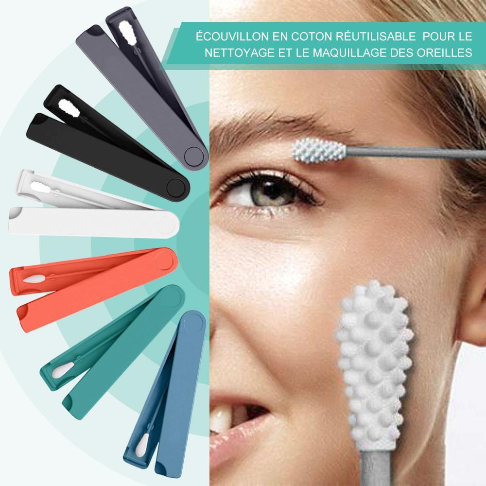 Coton-tige réutilisable pour le nettoyage et le maquillage des oreilles