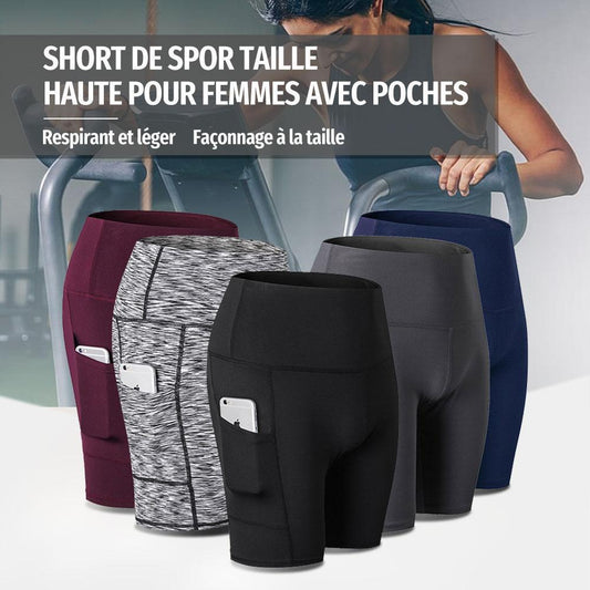 Short De Sport Taille Haute pour Femmes