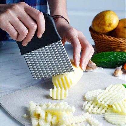 Coupe-frites à Lame Ondulée en Acier Inoxydable