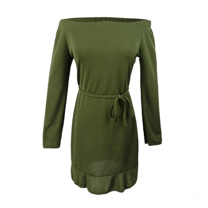 Robe en tricot d'automne sans bretelles avec laçage