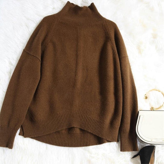 Pull en tricot avec col roulé dames