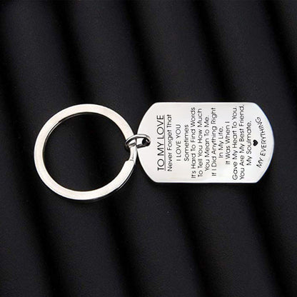 TO MY LOVE - Porte-clés motivant en acier inoxydable