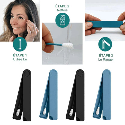 Coton-tige réutilisable pour le nettoyage et le maquillage des oreilles