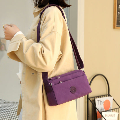 Sac à bandoulière simple en nylon à la mode multicouche décontracté pour dames