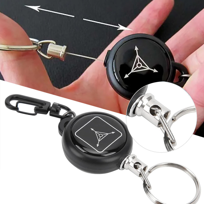 Porte-clés avec Câble Métallique Rétractable