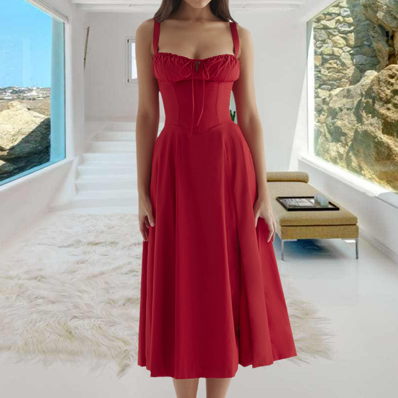 Robe d'été Bustier à Imprimé Carmen