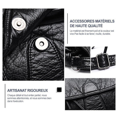 Femme Sac À Bandoulière Diagonale en Cuir Délavé
