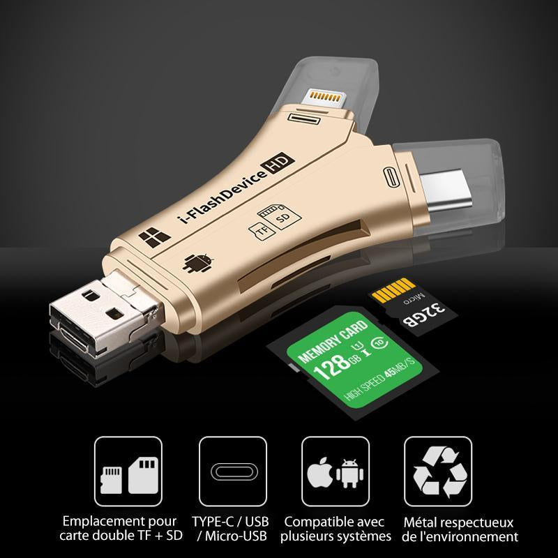 🎉4 en 1 Lecteur de Carte de Smartphone
