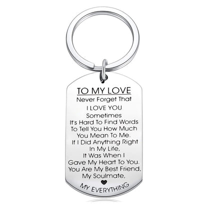 TO MY LOVE - Porte-clés motivant en acier inoxydable