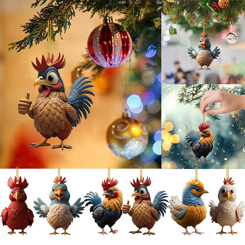 Ornements décoratifs de coq de dessin animé