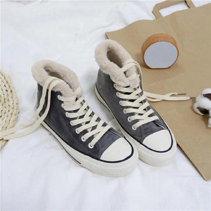 Chaussures de sport en fourrure hiver pour femmes