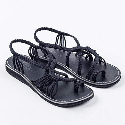 Sandales Tressées Confortable à la Mode