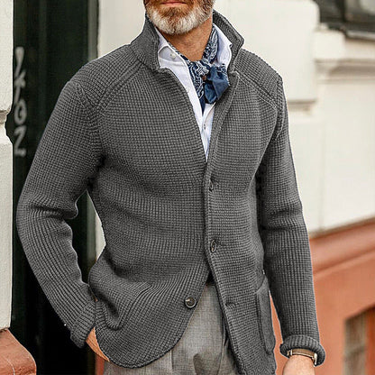 Manteau en Tricot à Col Montant pour Hommes
