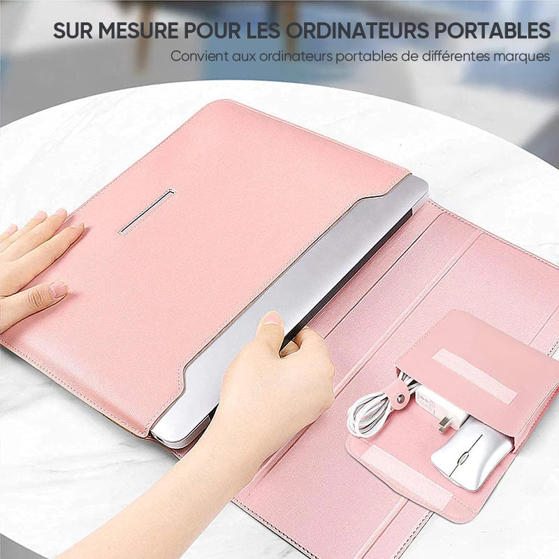 Housse pour ordinateur portable Housse en cuir avec support réglable