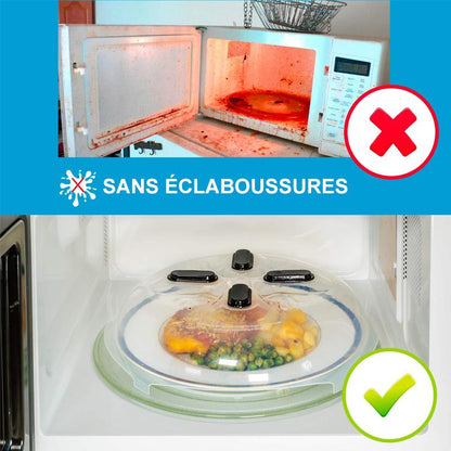 Couvercle magnétique anti-éclaboussures pour micro-ondes