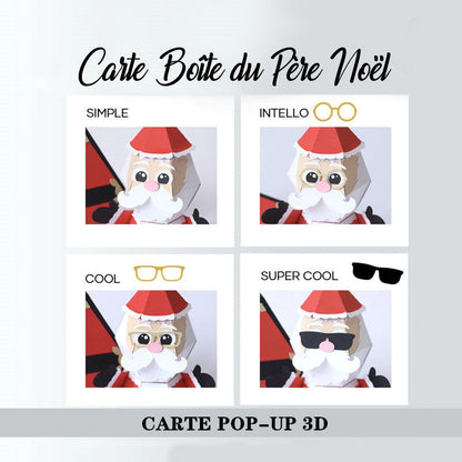 Carte de boîte pop-up 3D pour farces du Père Noël
