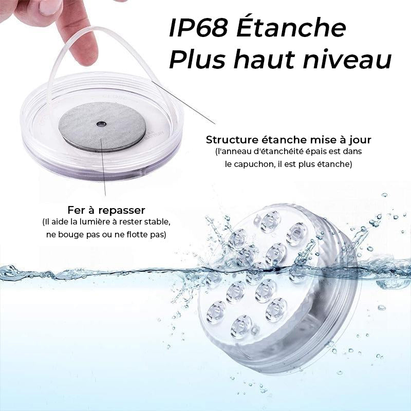 Lumière LED d'aspiration magnétique étanche télécommandée