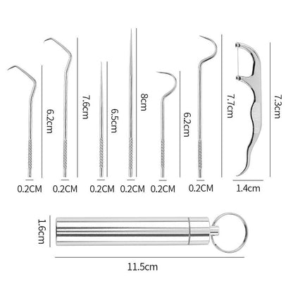 Ensemble De Cure-dents En Acier Inoxydable (7 pièces)