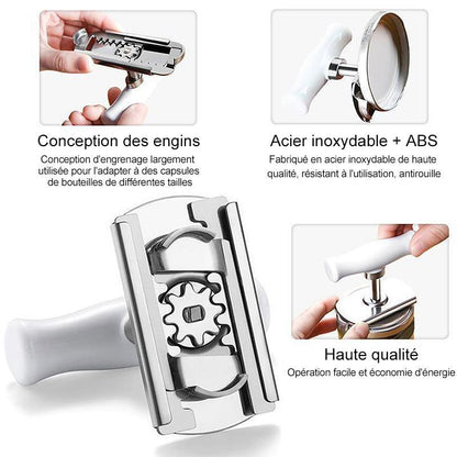 😍Taille réglable en acier inoxydable Ouvre-bouteille