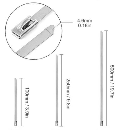 Attaches Etalliques à Fermeture Rapide pour Câbles (100 PCs)