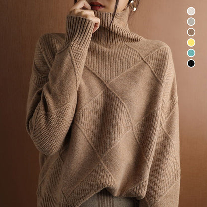 Cardigan ample en cachemire à col roulé