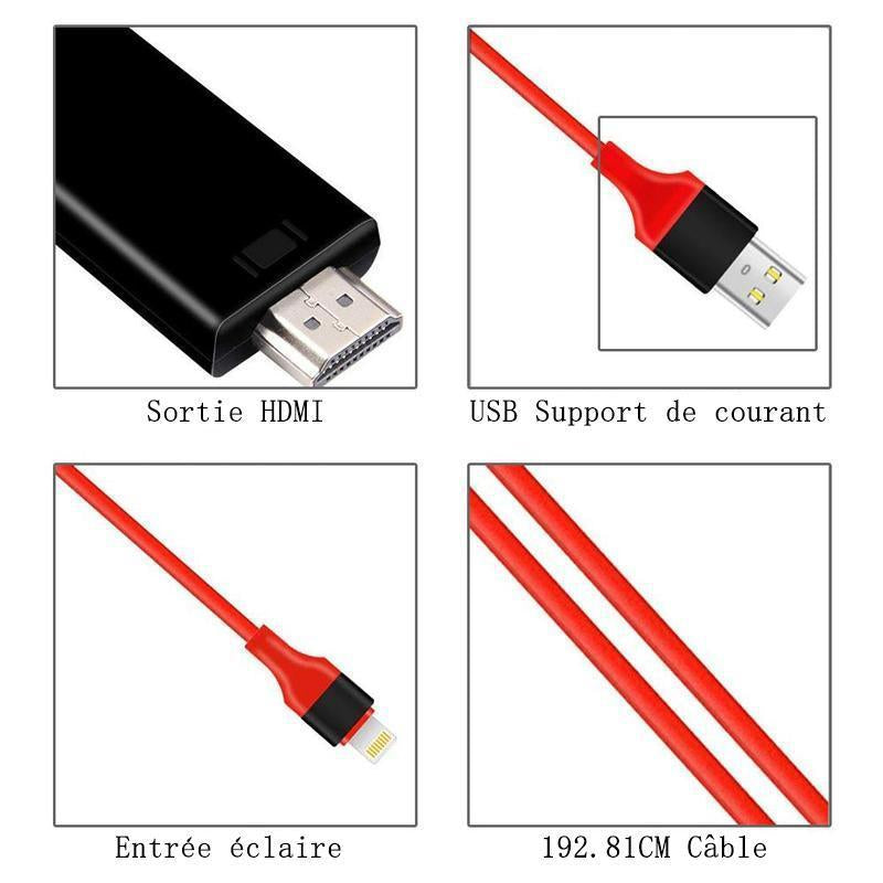Lightning vers HDMI Cable Adaptateur