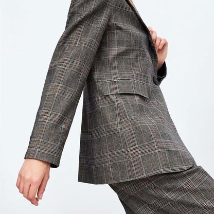 Veste de costume décontractée Blazer à carreaux