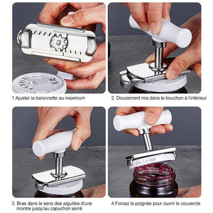 😍Taille réglable en acier inoxydable Ouvre-bouteille