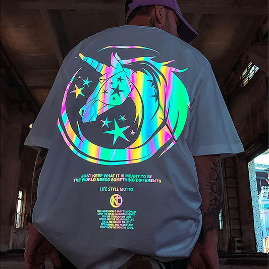 T-shirt à Motif Licorne Lumineux