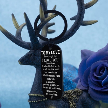 TO MY LOVE - Porte-clés motivant en acier inoxydable