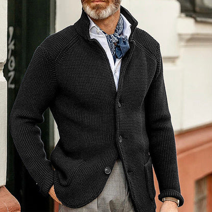 Manteau en Tricot à Col Montant pour Hommes