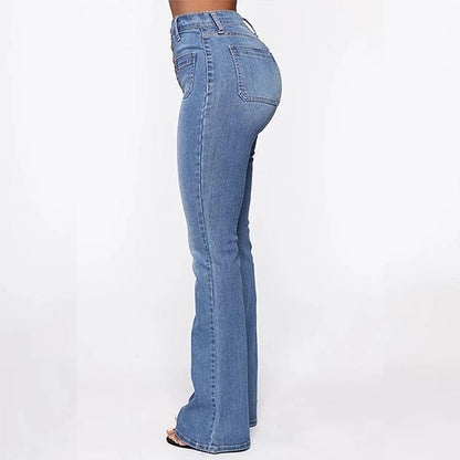 Jean Délavé à Taille Haute pour Femmes