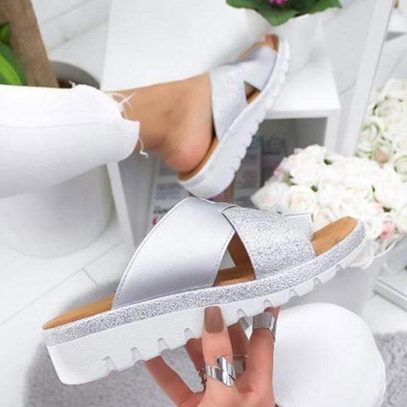 Femmes Plate-Forme Sandales Confortables Peep Toe