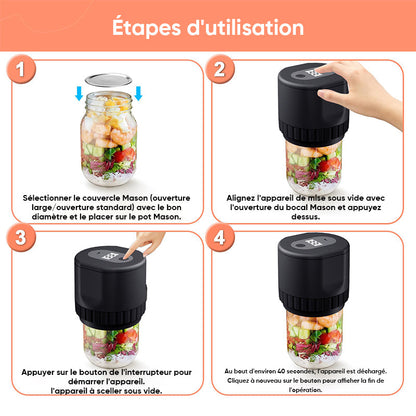 Fermeture électrique sous vide pour bocaux Mason