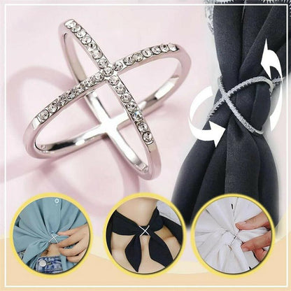 Anneau de Boucle D'écharpe Strass Incrusté