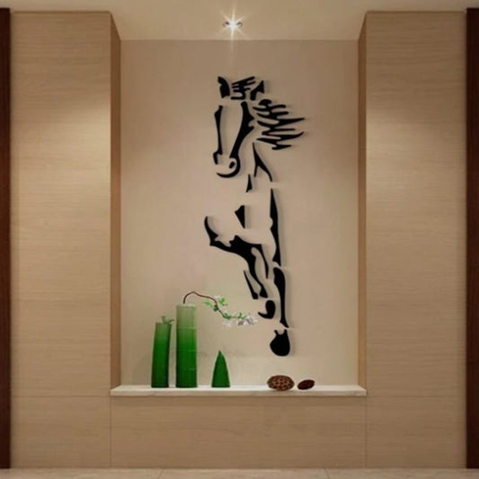 Sticker Mural Cheval Miroir Moderne Acrylique 3D