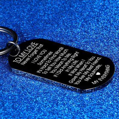 TO MY LOVE - Porte-clés motivant en acier inoxydable